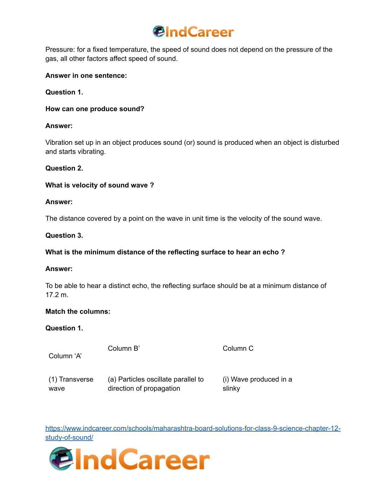 Maharashtra Board Solutions for Class 9- Science: Chapter 12- Study of Sound - Page 19