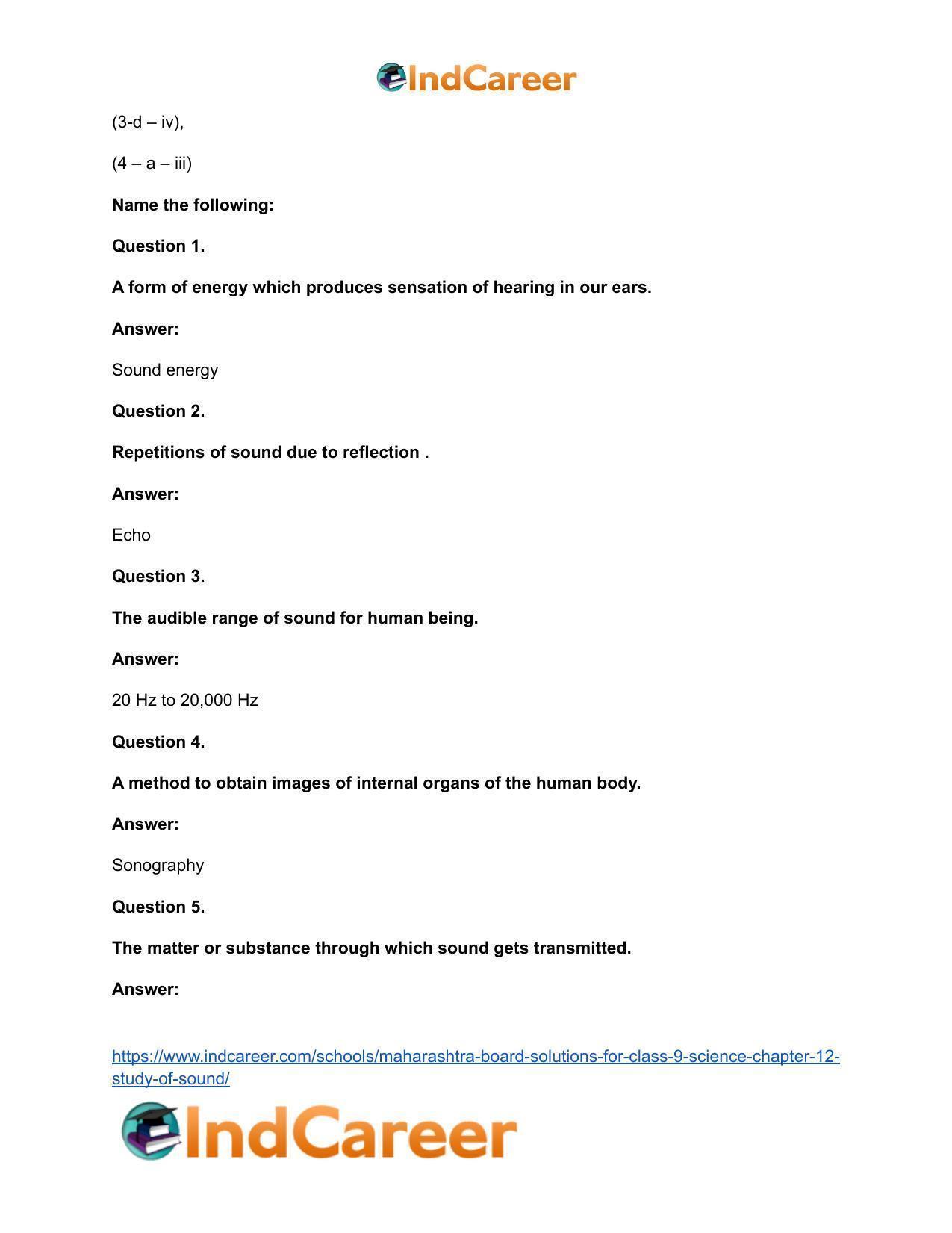 Maharashtra Board Solutions for Class 9- Science: Chapter 12- Study of Sound - Page 21