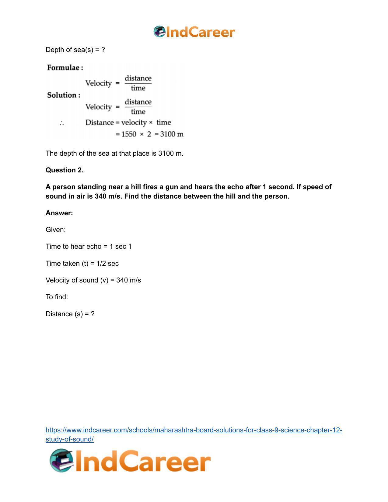 Maharashtra Board Solutions for Class 9- Science: Chapter 12- Study of Sound - Page 24
