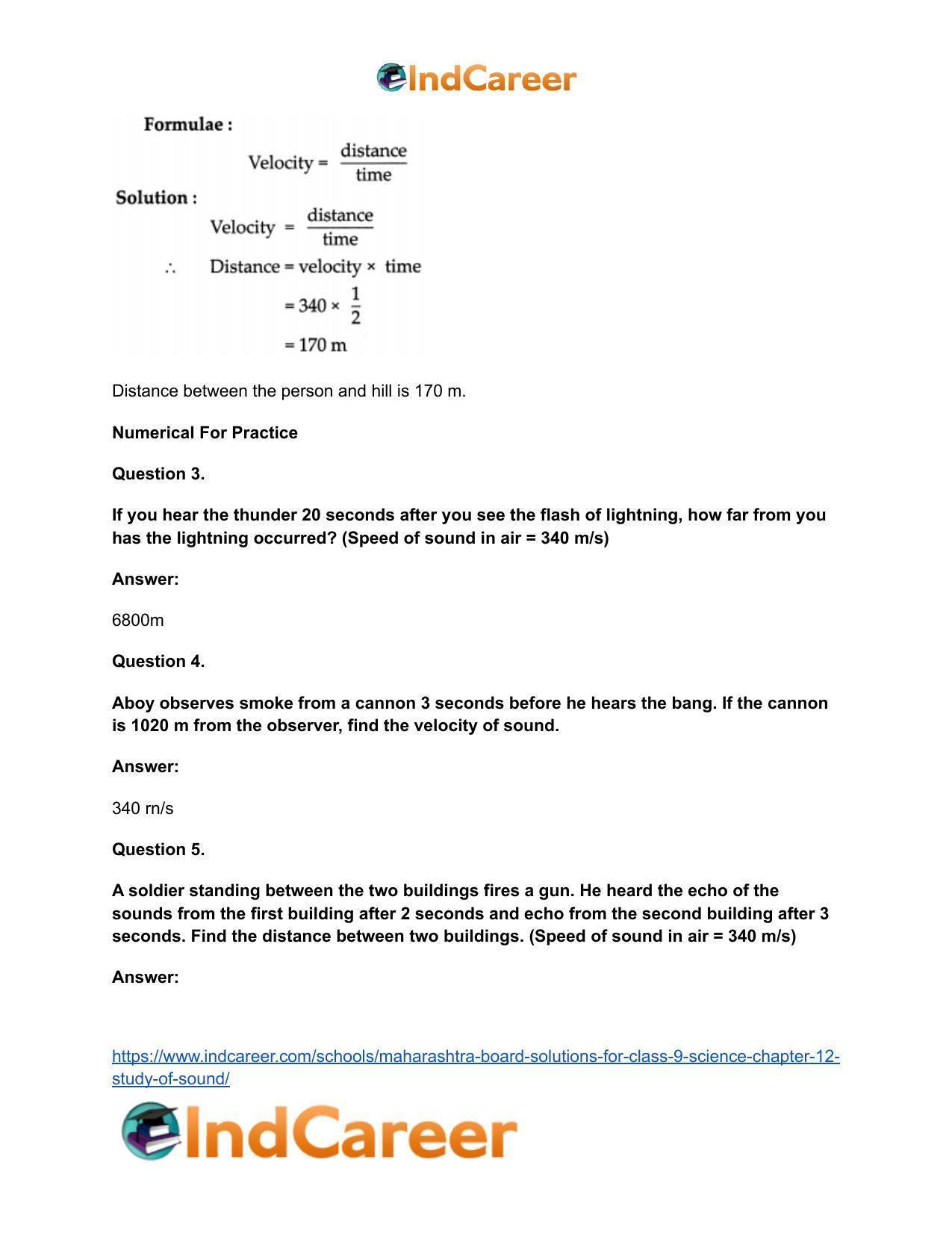 Maharashtra Board Solutions for Class 9- Science: Chapter 12- Study of Sound - Page 25
