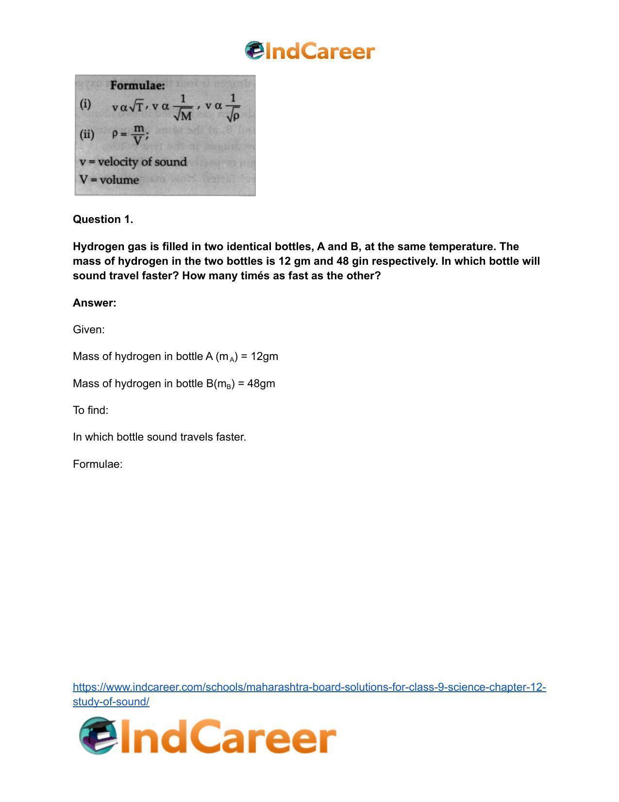 Maharashtra Board Solutions for Class 9- Science: Chapter 12- Study of Sound - Page 30