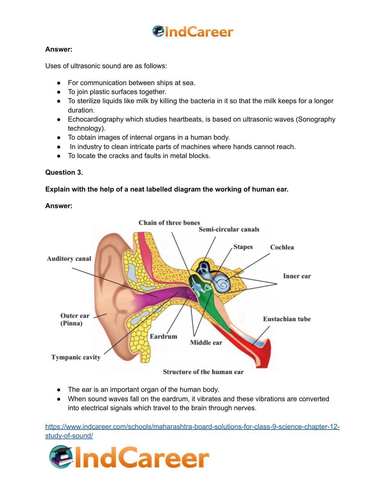 Maharashtra Board Solutions for Class 9- Science: Chapter 12- Study of Sound - Page 37