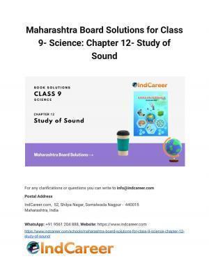 Maharashtra Board Solutions for Class 9- Science: Chapter 12- Study of Sound