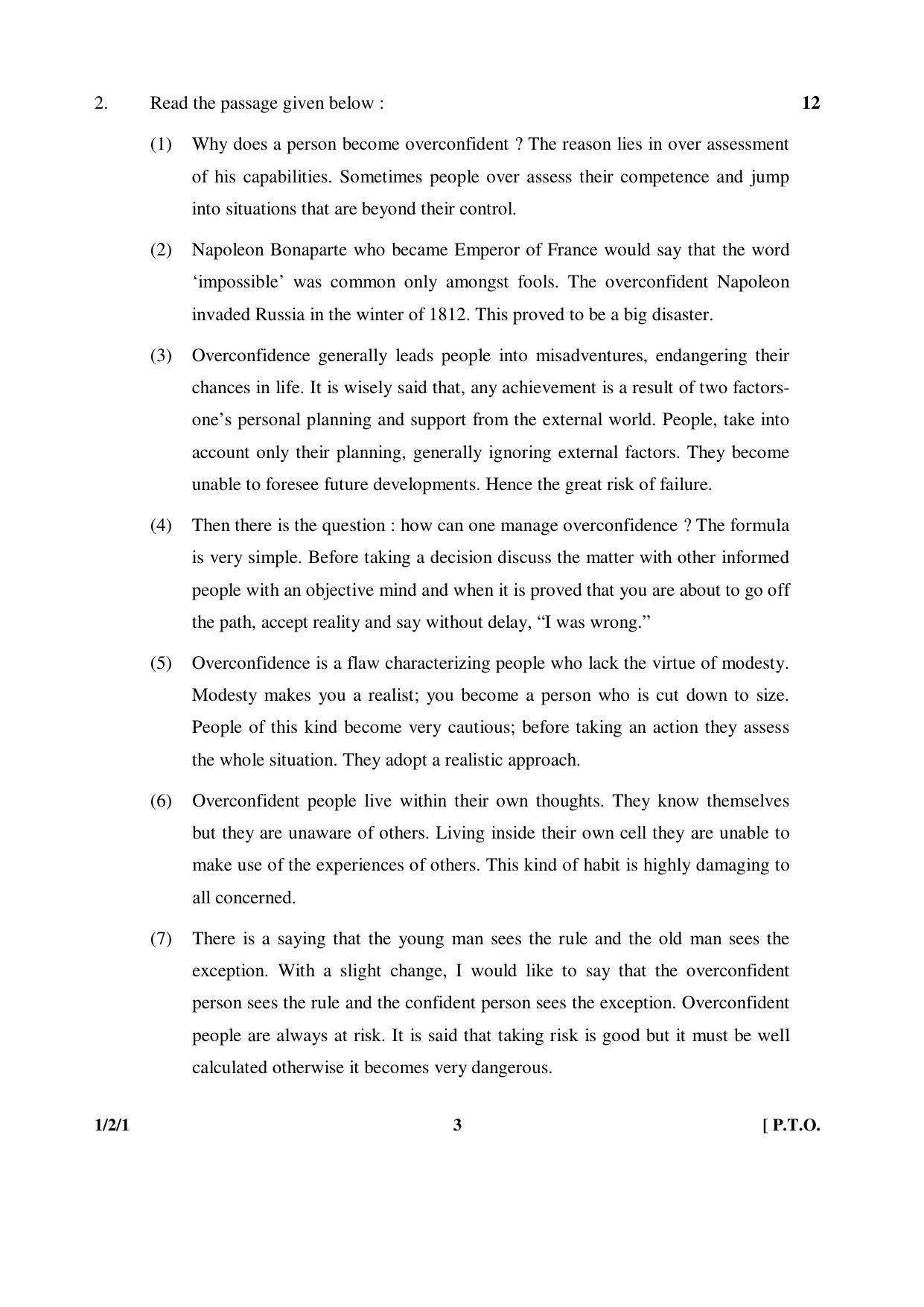 CBSE Class 10 1-2-1 ENGLISH COMMUNICATIVE 2016 Question Paper - Page 3