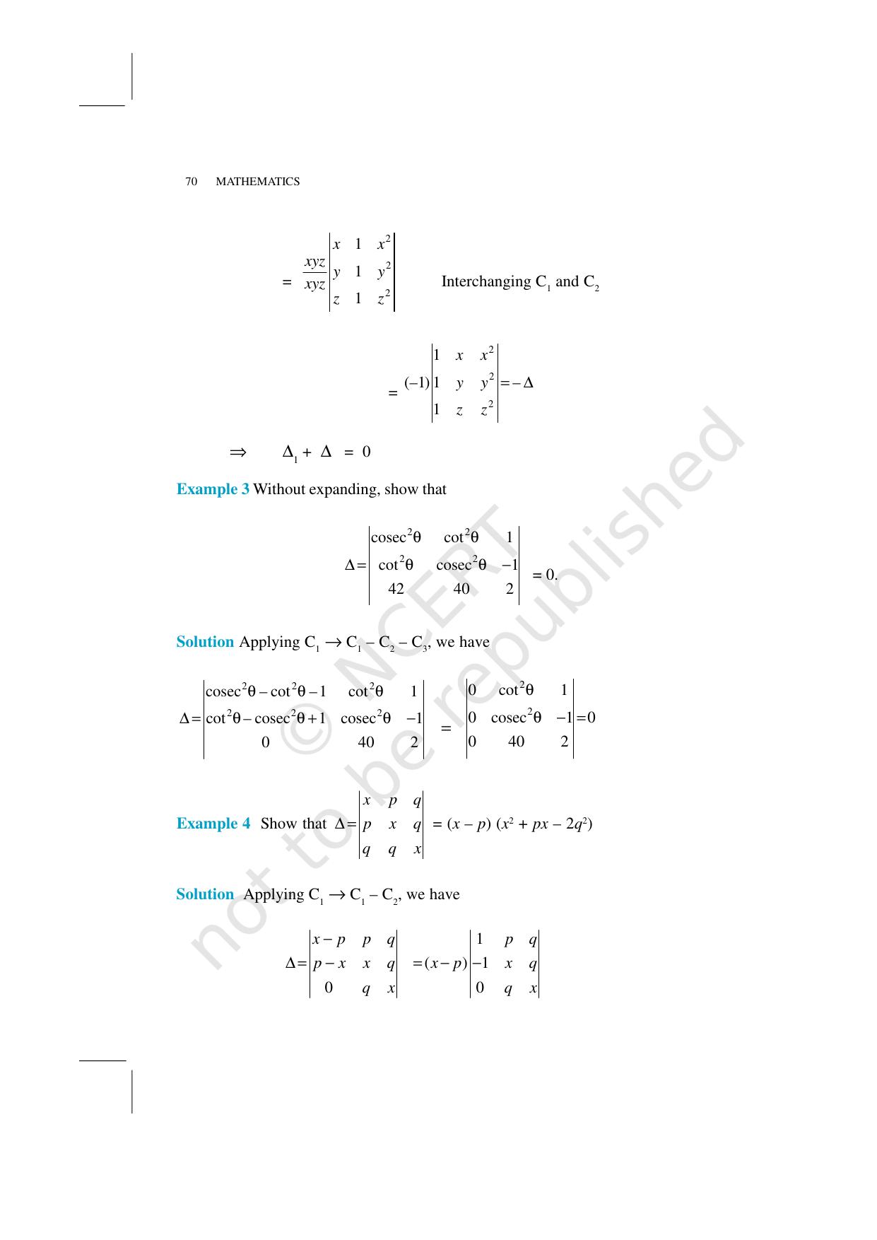NCERT Exemplar Class 12: Mathematics Unit 4 (Determinants) - Page 6