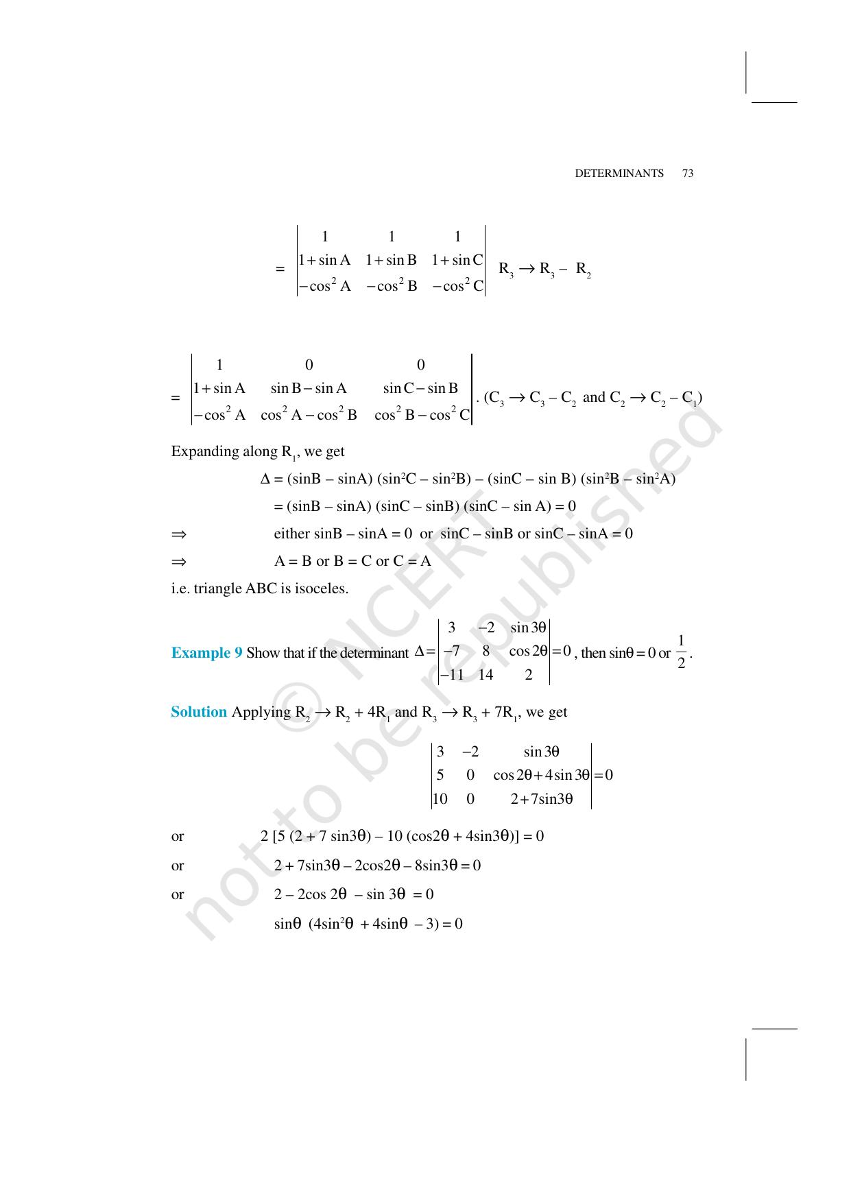 NCERT Exemplar Class 12: Mathematics Unit 4 (Determinants) - Page 9