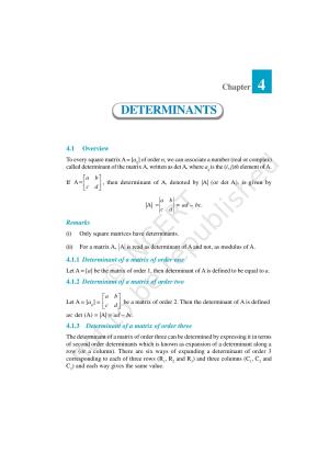 NCERT Exemplar Class 12: Mathematics Unit 4 (Determinants)