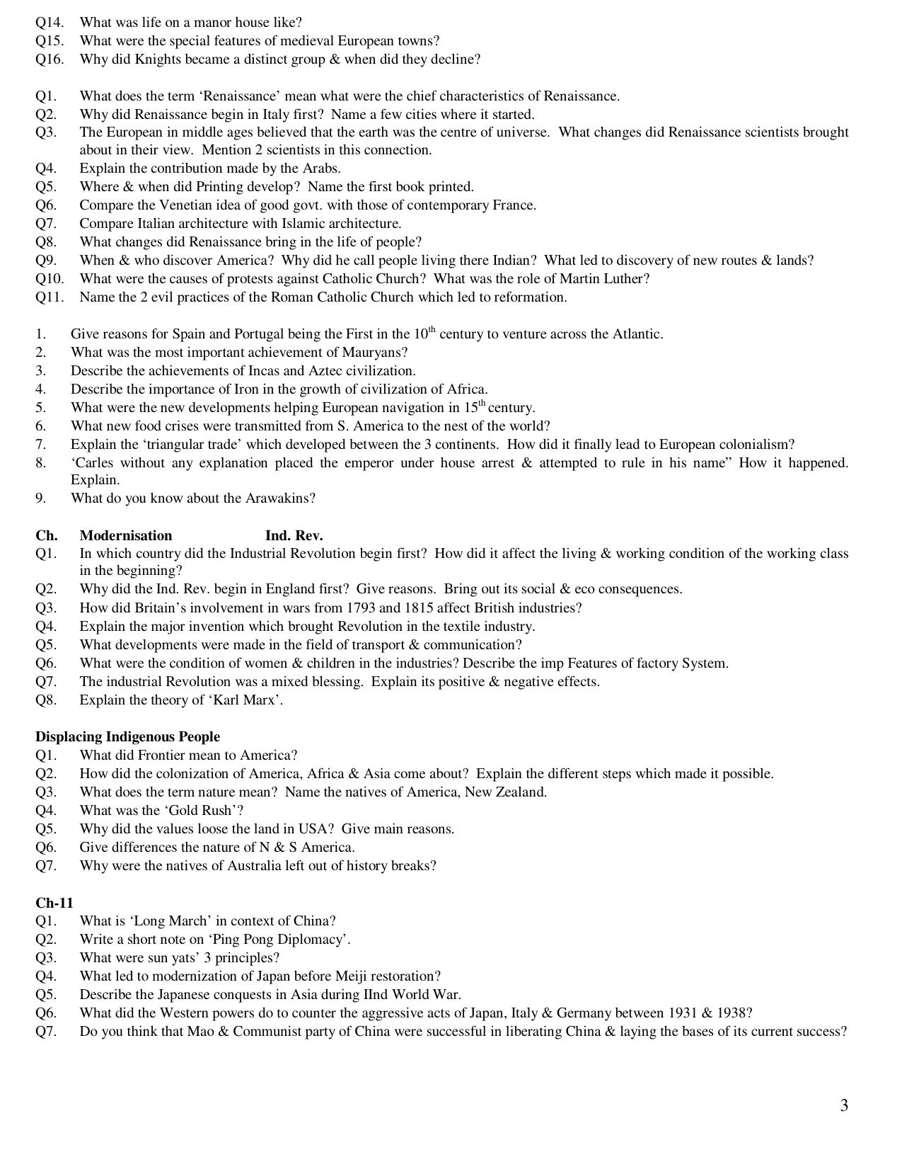 CBSE Worksheets for Class 11 History Assignment 4 - Page 3