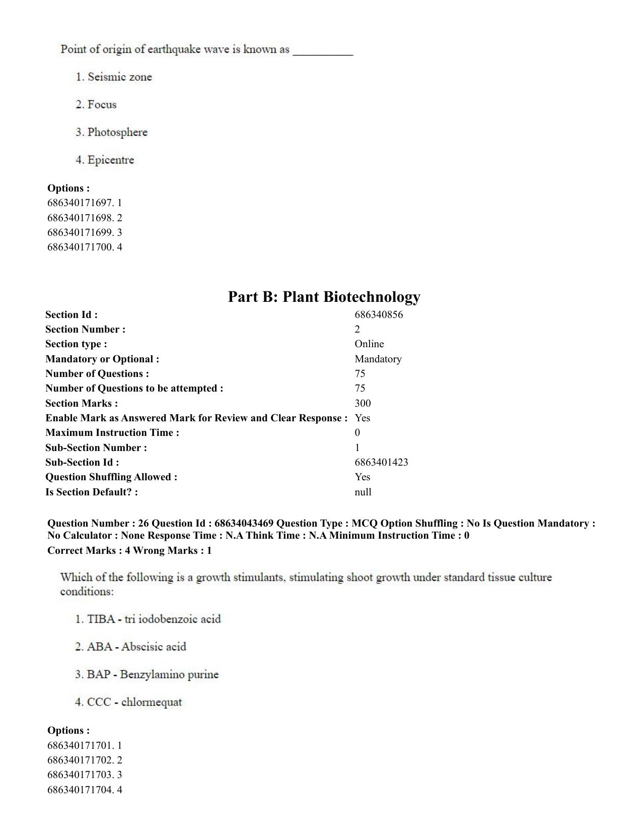 CUET PG 2023: SCQP25 – Plant Biotechnology (Eng)-Shift 3 (30-06-2023) Question Paper - Page 26