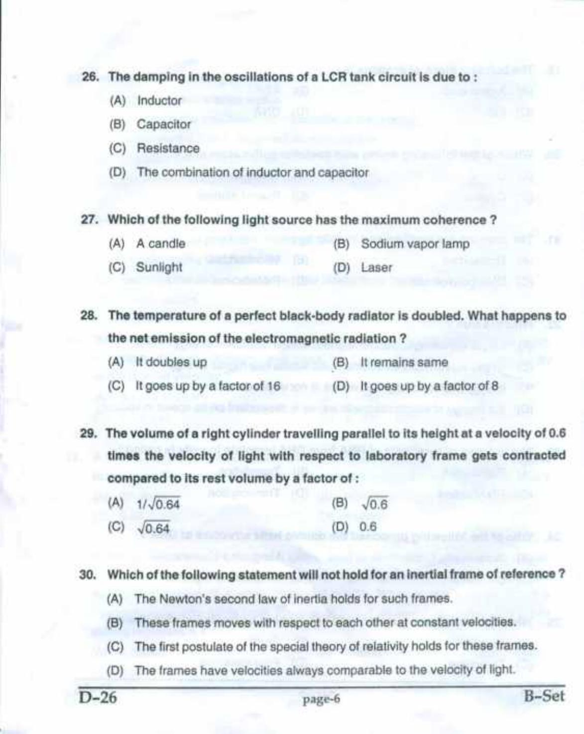 PU CET(PG) 2017: M.Sc. Forensic Science & Criminology SET B Question Paper - Page 6