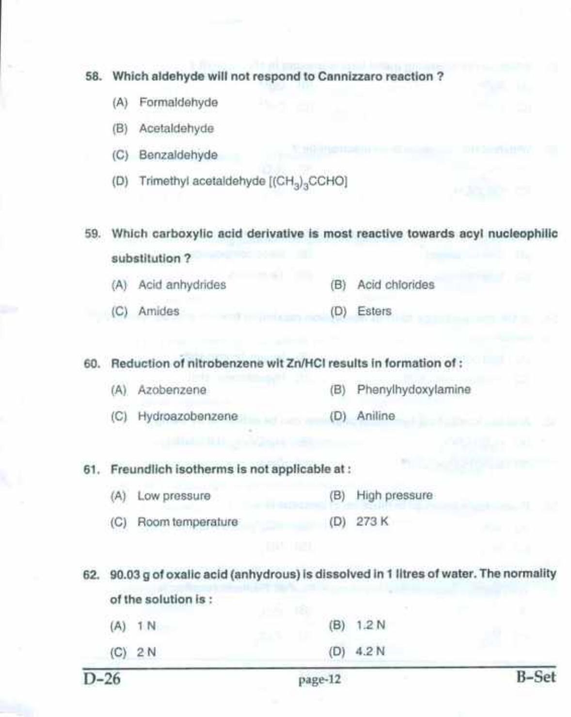 PU CET(PG) 2017: M.Sc. Forensic Science & Criminology SET B Question Paper - Page 12