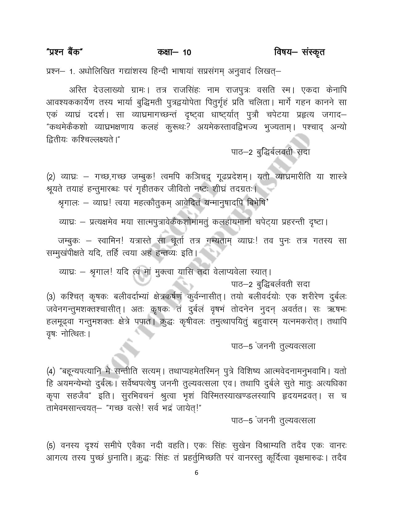 RBSE 2023 Class 10 Sanskrit Question Bank - Page 6