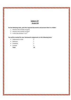 CBSE Worksheets for Class 8 Computer Science Assignment 2