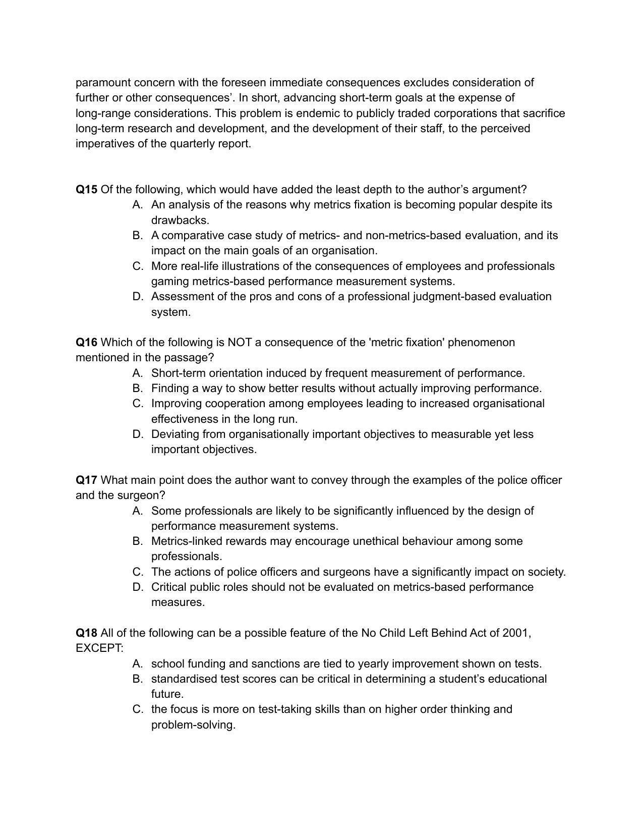 CAT 2018 CAT VARC Slot 2 Question Paper - Page 8