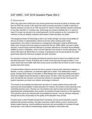 CAT 2018 CAT VARC Slot 2 Question Paper