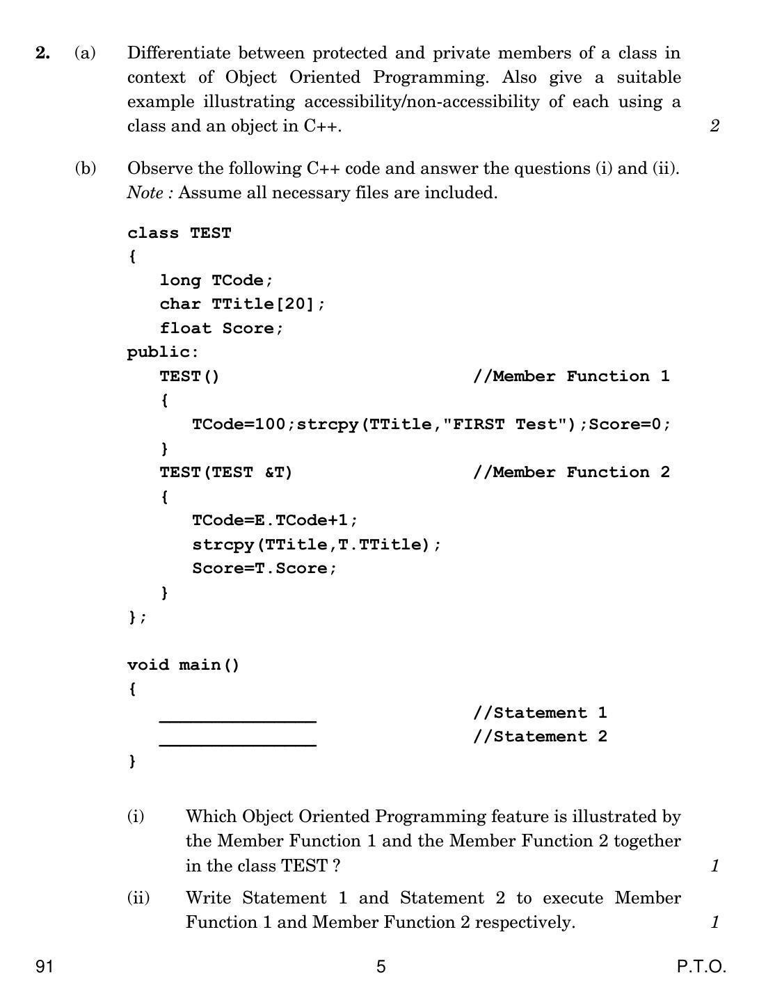 CBSE Class 12 91 COMPUTER SCIENCE 2017 Question Paper - Page 5