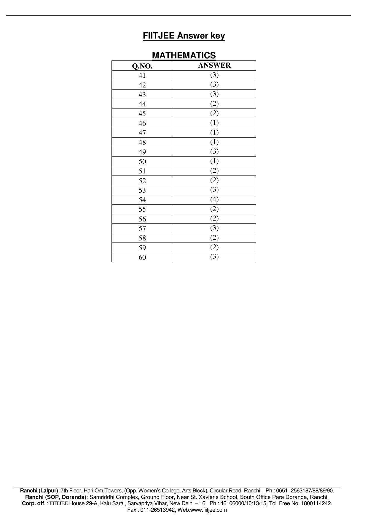 Jharkhand (JAC) NTSE 2016-17 (MAT, Lang, SAT) Answer Key - Page 4