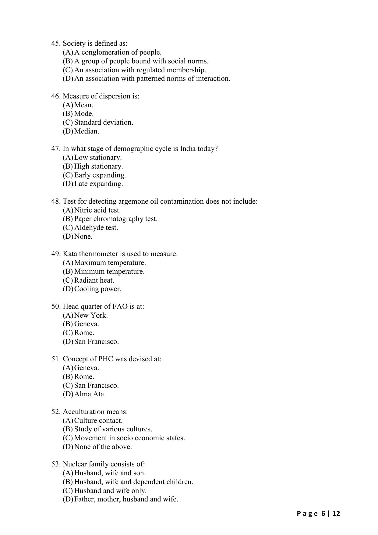 WB JEMAS (PG) DHPE 2024 Question Paper - Page 8