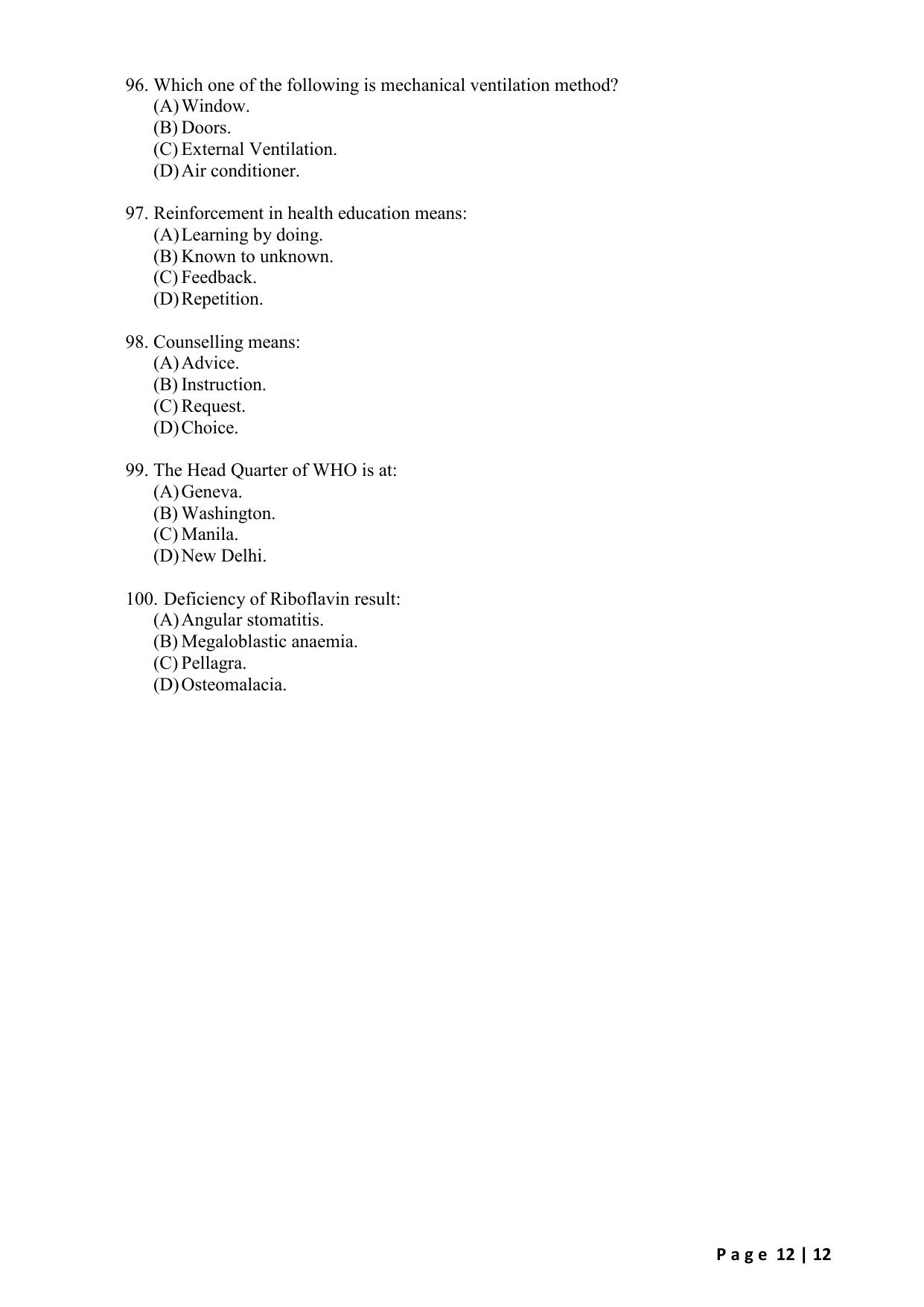WB JEMAS (PG) DHPE 2024 Question Paper - Page 14