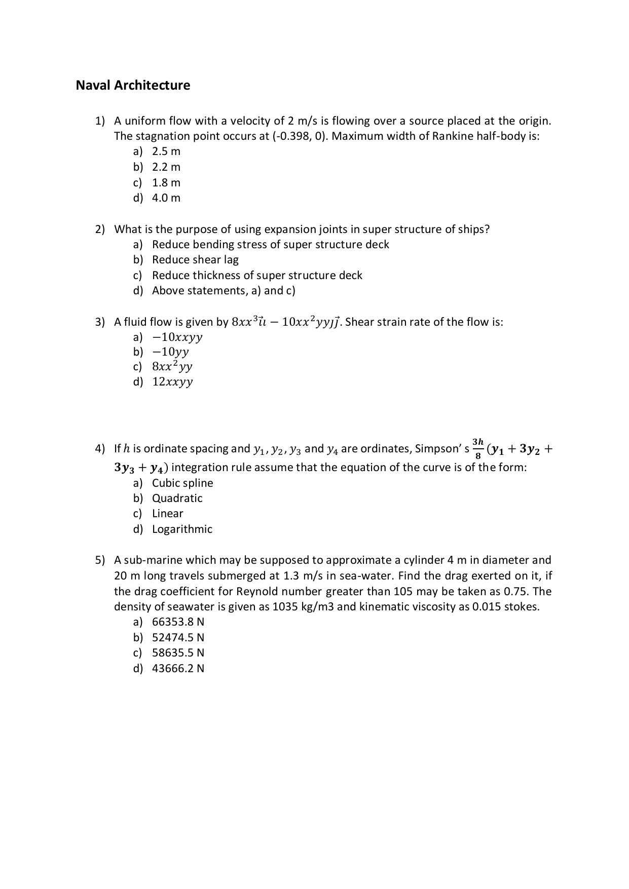 IMU CET M.Tech (for NAOE Graduates) Sample Paper - Page 10