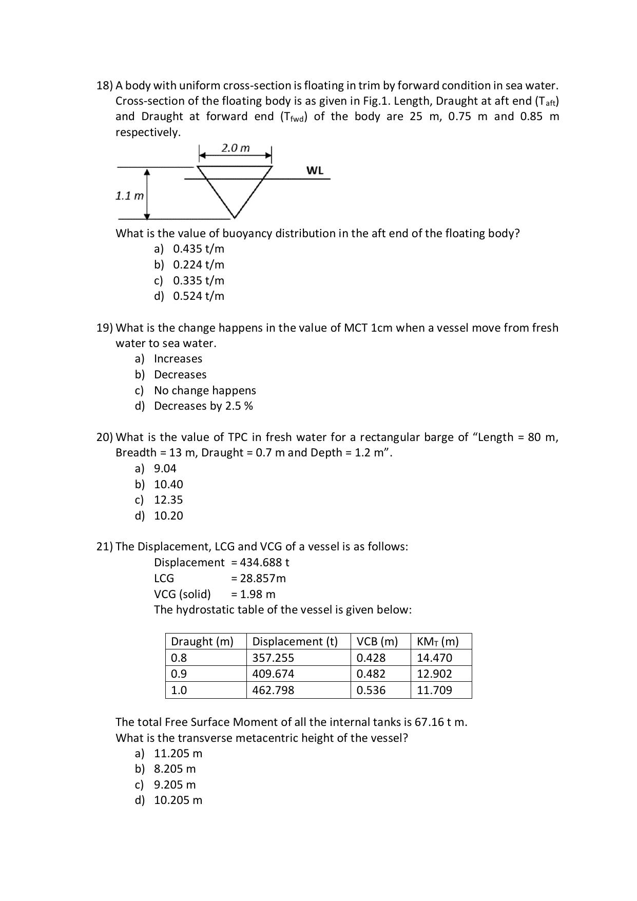 IMU CET M.Tech (for NAOE Graduates) Sample Paper - Page 13