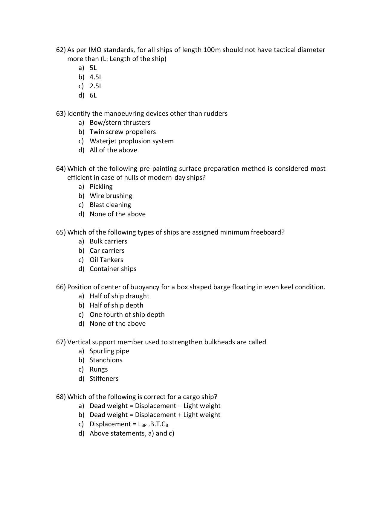 IMU CET M.Tech (for NAOE Graduates) Sample Paper - Page 20