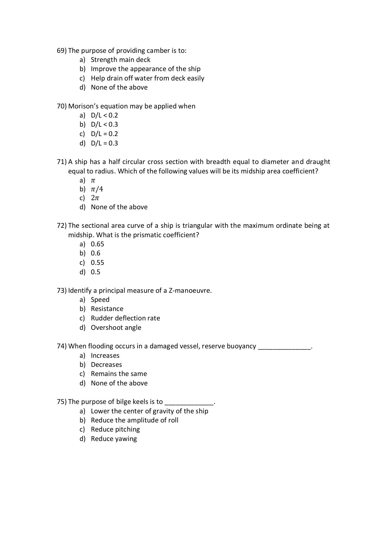 IMU CET M.Tech (for NAOE Graduates) Sample Paper - Page 21