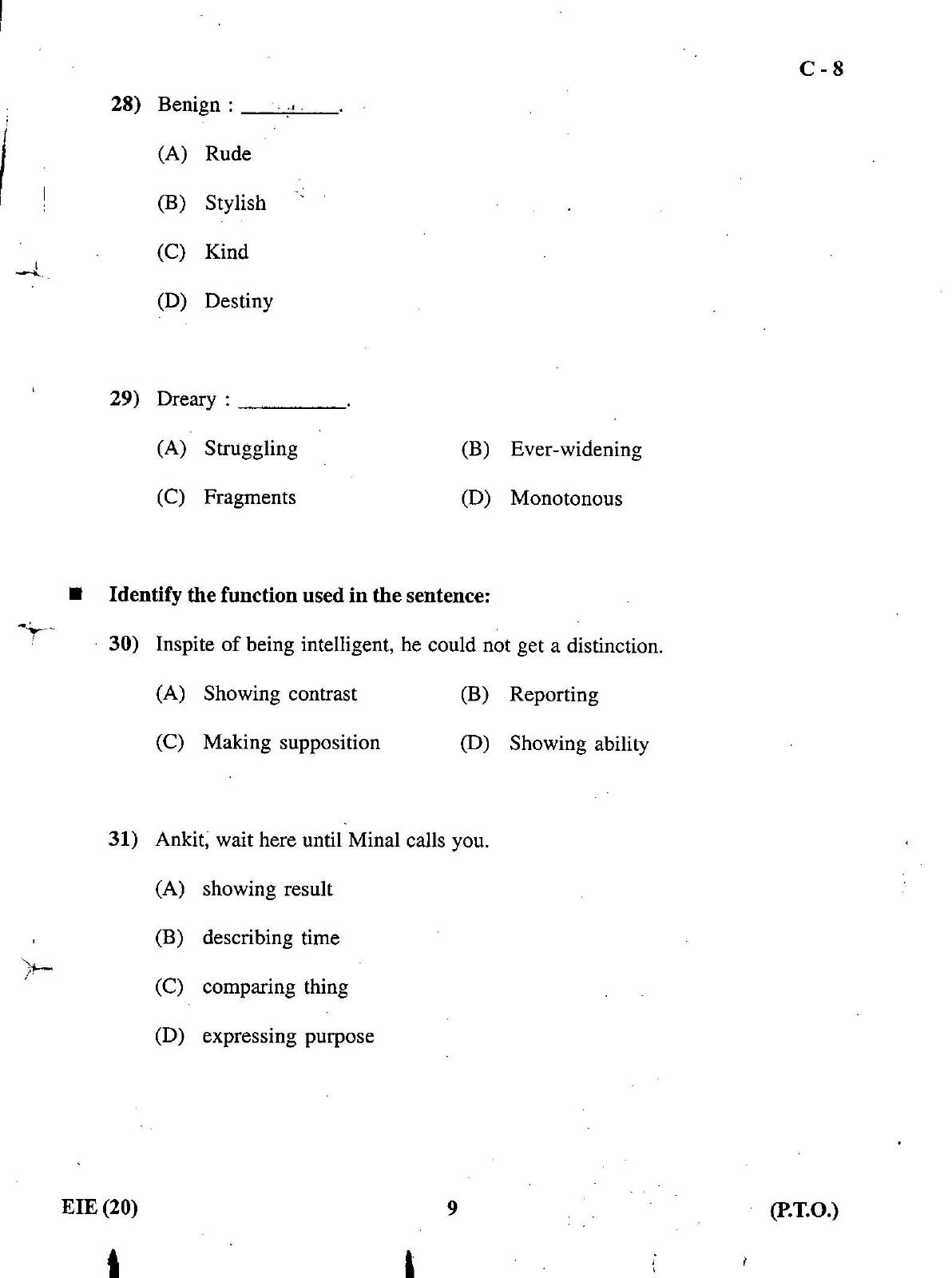 Gujarat Board Class 12th Question Paper March 2019: 13 (E) - Page 9