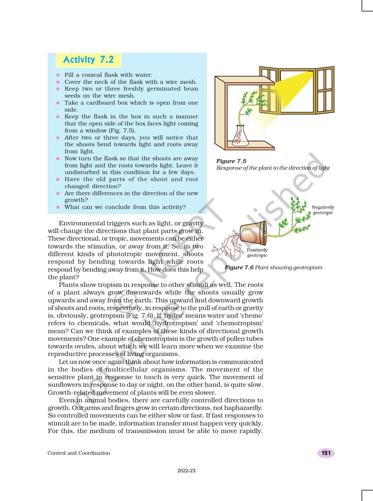 NCERT Book for Class 10 Science Chapter 7 Control and Coordination - Page 8