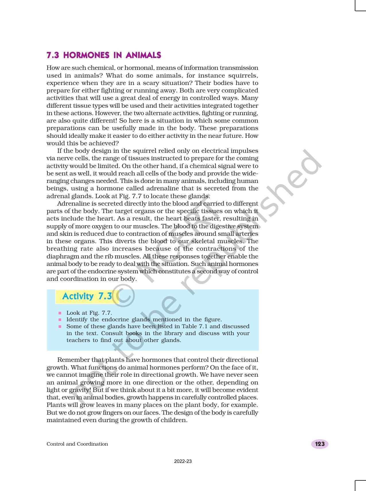 NCERT Book for Class 10 Science Chapter 7 Control and Coordination - Page 10