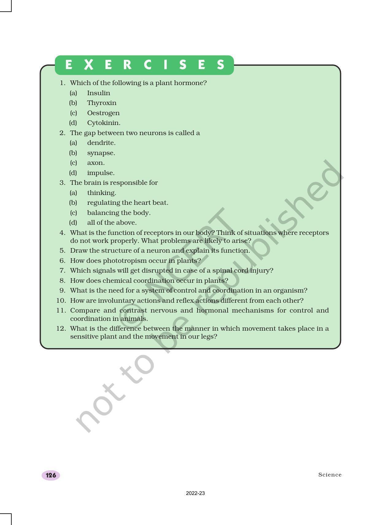 NCERT Book for Class 10 Science Chapter 7 Control and Coordination - Page 13