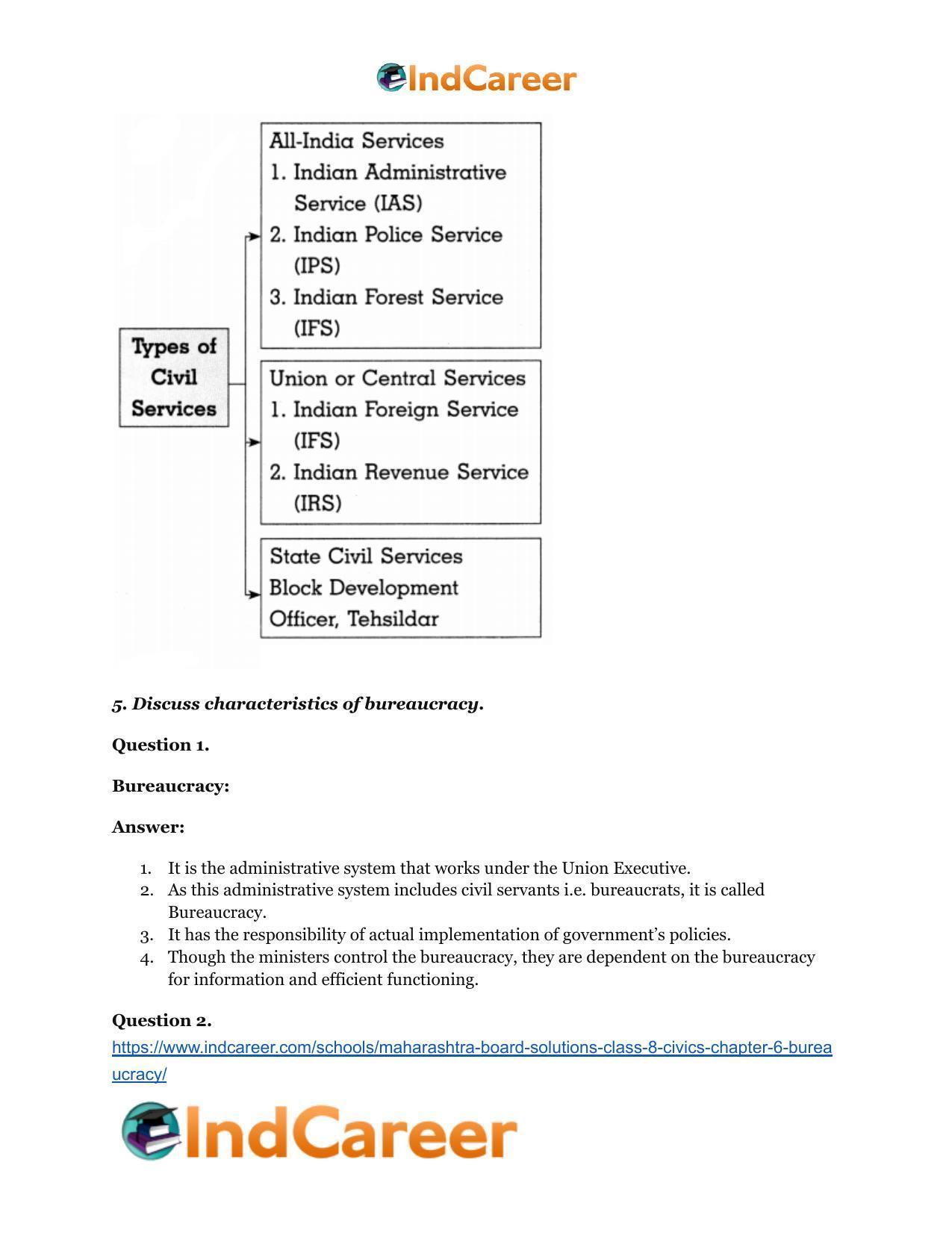 Maharashtra Board Solutions Class 8-Civics: Chapter 6- Bureaucracy - Page 5