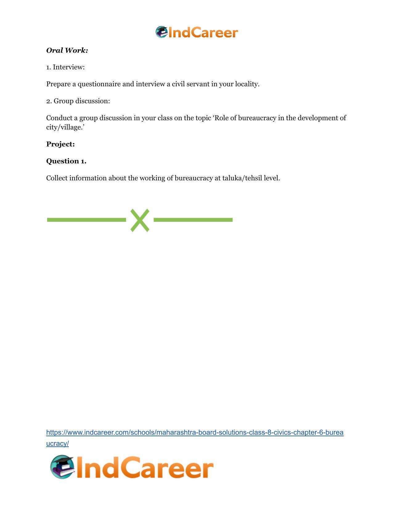 Maharashtra Board Solutions Class 8-Civics: Chapter 6- Bureaucracy - Page 15