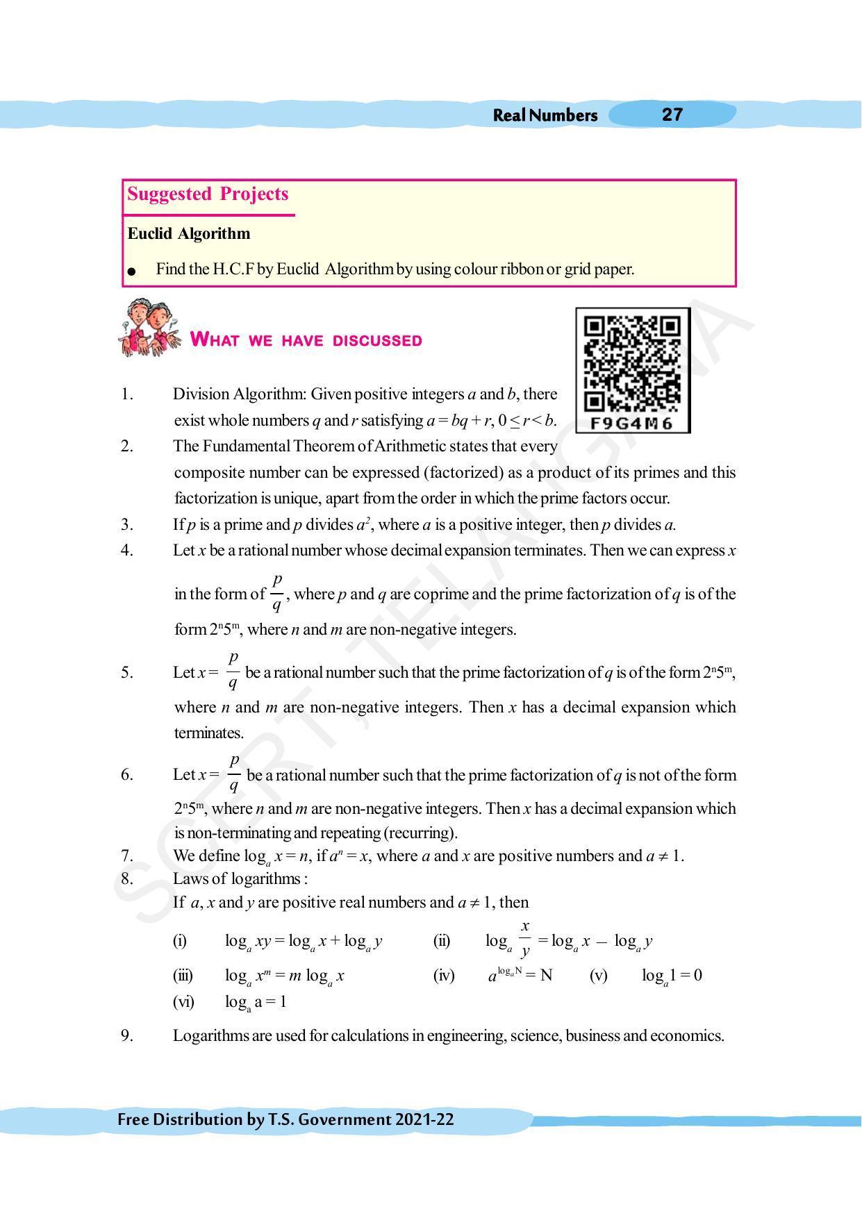 TS SCERT Class 10 Maths (English Medium) Text Book - Page 37
