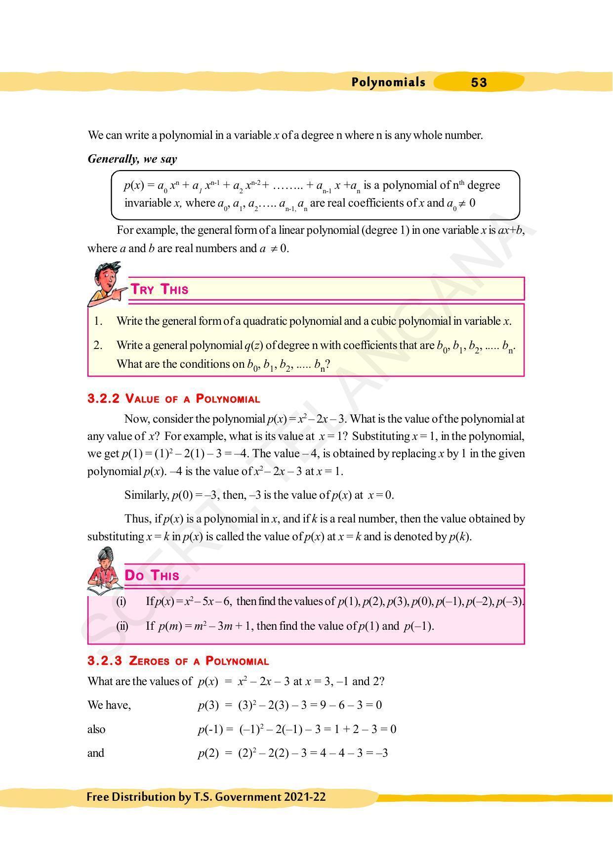 TS SCERT Class 10 Maths (English Medium) Text Book - Page 63