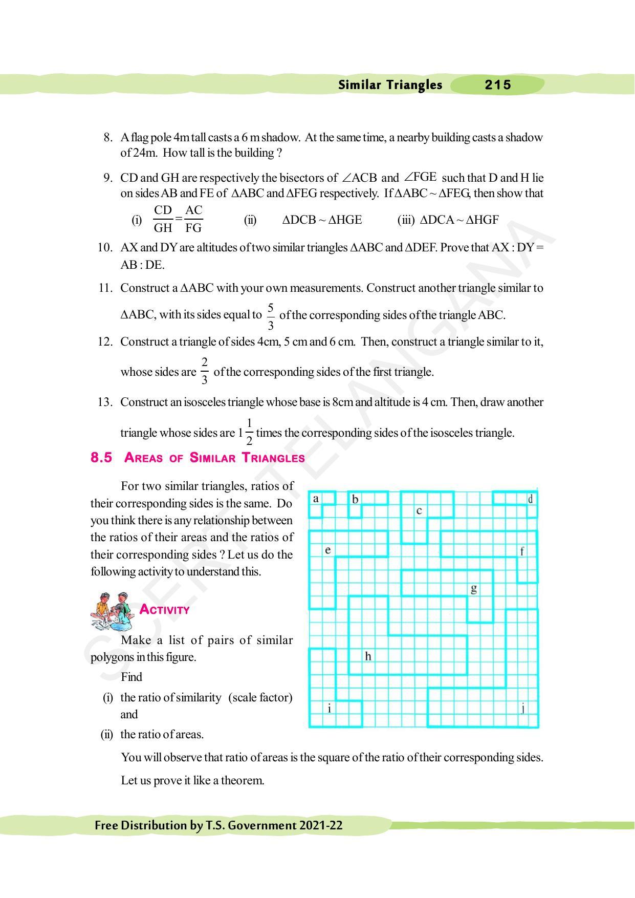 TS SCERT Class 10 Maths (English Medium) Text Book - Page 225