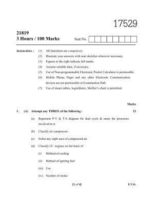 MSBTE Summer Question Paper 2019 - Power Engineering