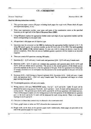 GATE 2010 Chemistry (CY) Question Paper with Answer Key