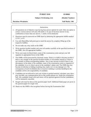 PUBDET 2018 Performing Arts Question Paper