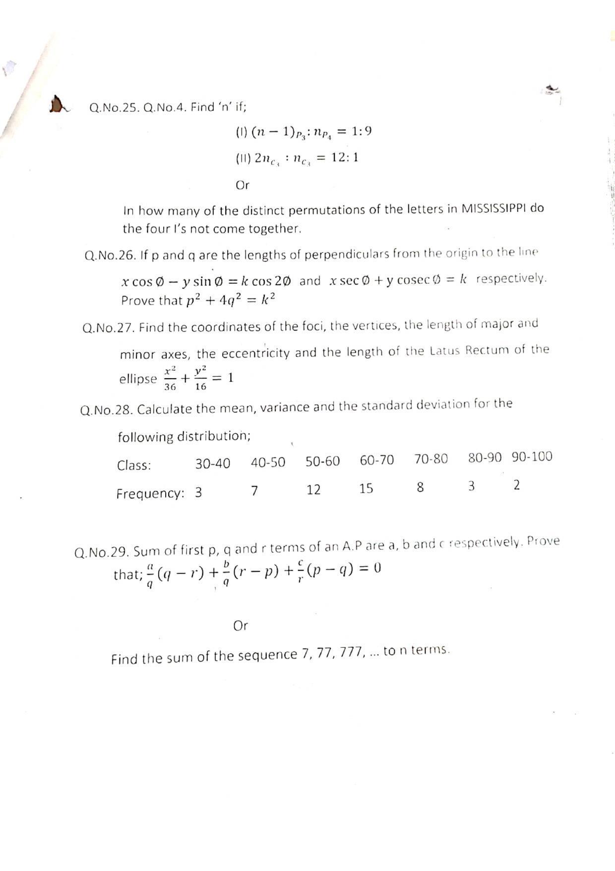JKBOSE Class 11 Maths Model Question Paper 2023 - Page 4