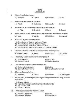 PU MPET Chinese 2016 Question Paper