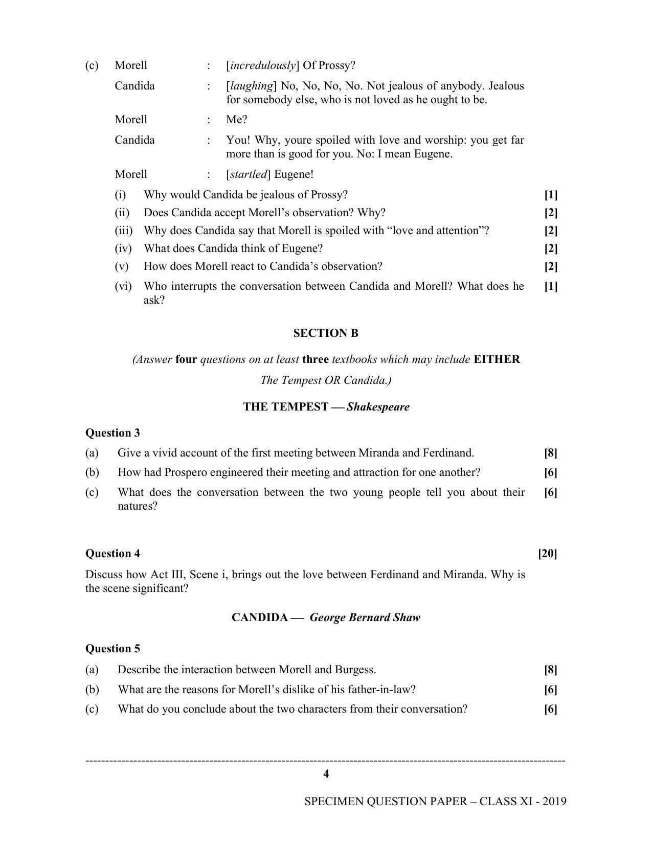 ISC Class 11 Specimen English Literature Sample Papers 2023 - Page 4