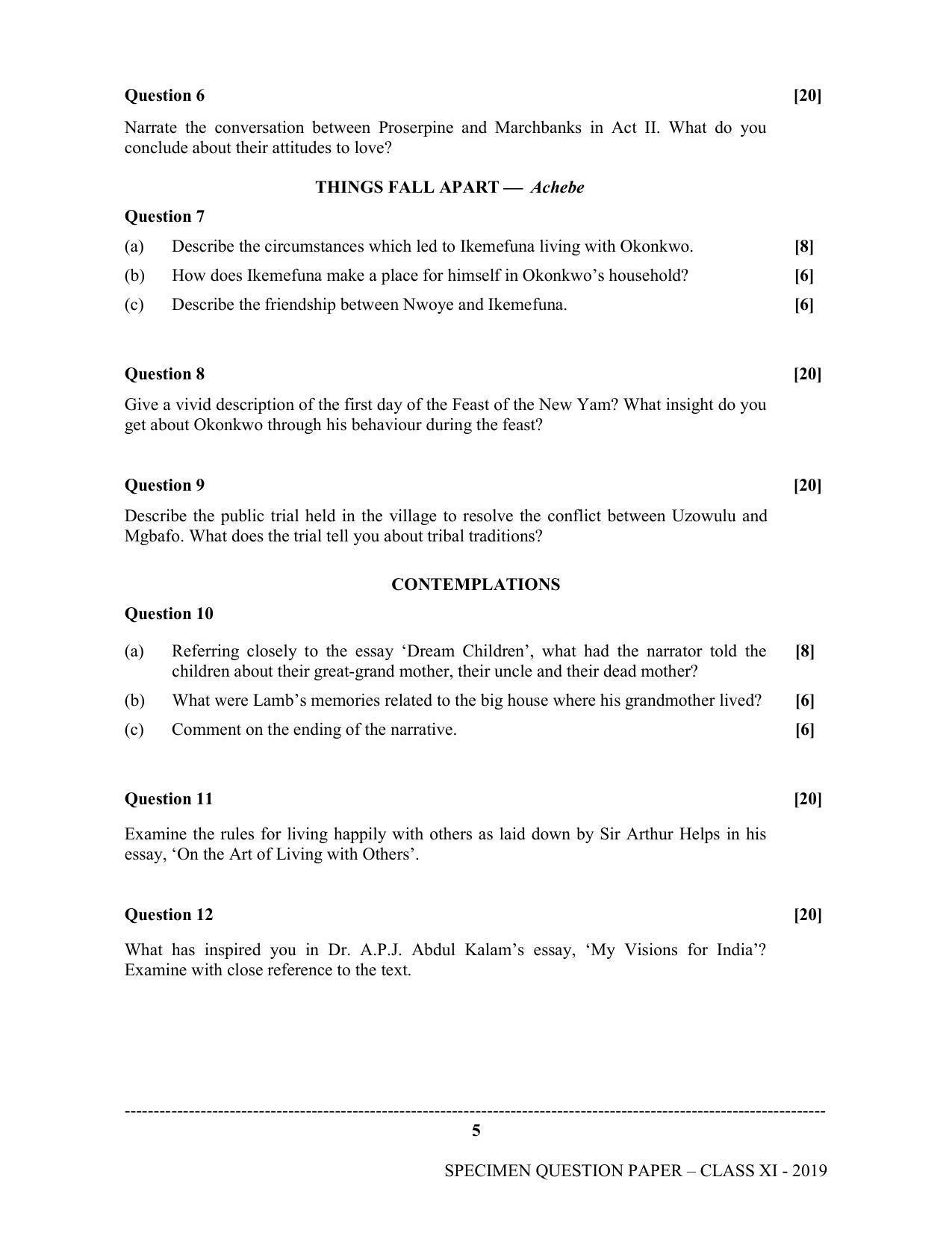 ISC Class 11 Specimen English Literature Sample Papers 2023 - Page 5