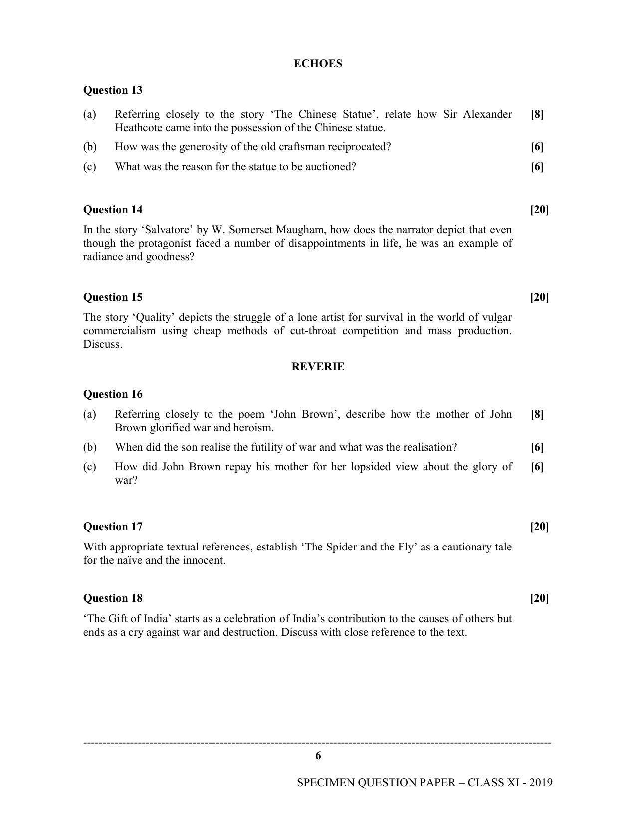 ISC Class 11 Specimen English Literature Sample Papers 2023 - Page 6