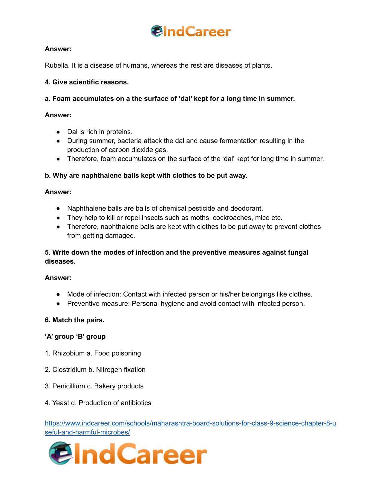 Maharashtra Board Solutions for Class 9- Science: Chapter 8- Useful and Harmful Microbes - Page 4