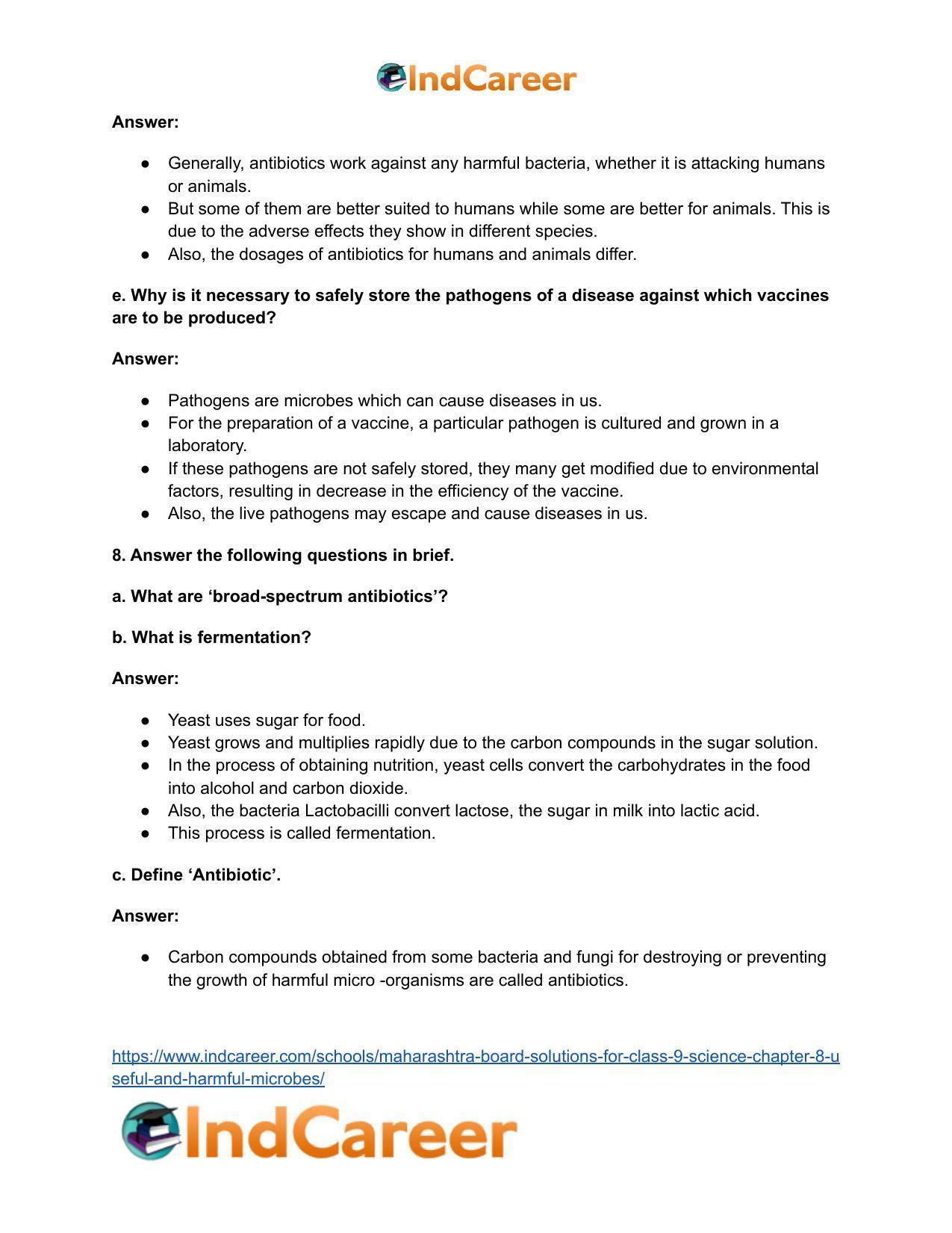 Maharashtra Board Solutions for Class 9- Science: Chapter 8- Useful and Harmful Microbes - Page 6