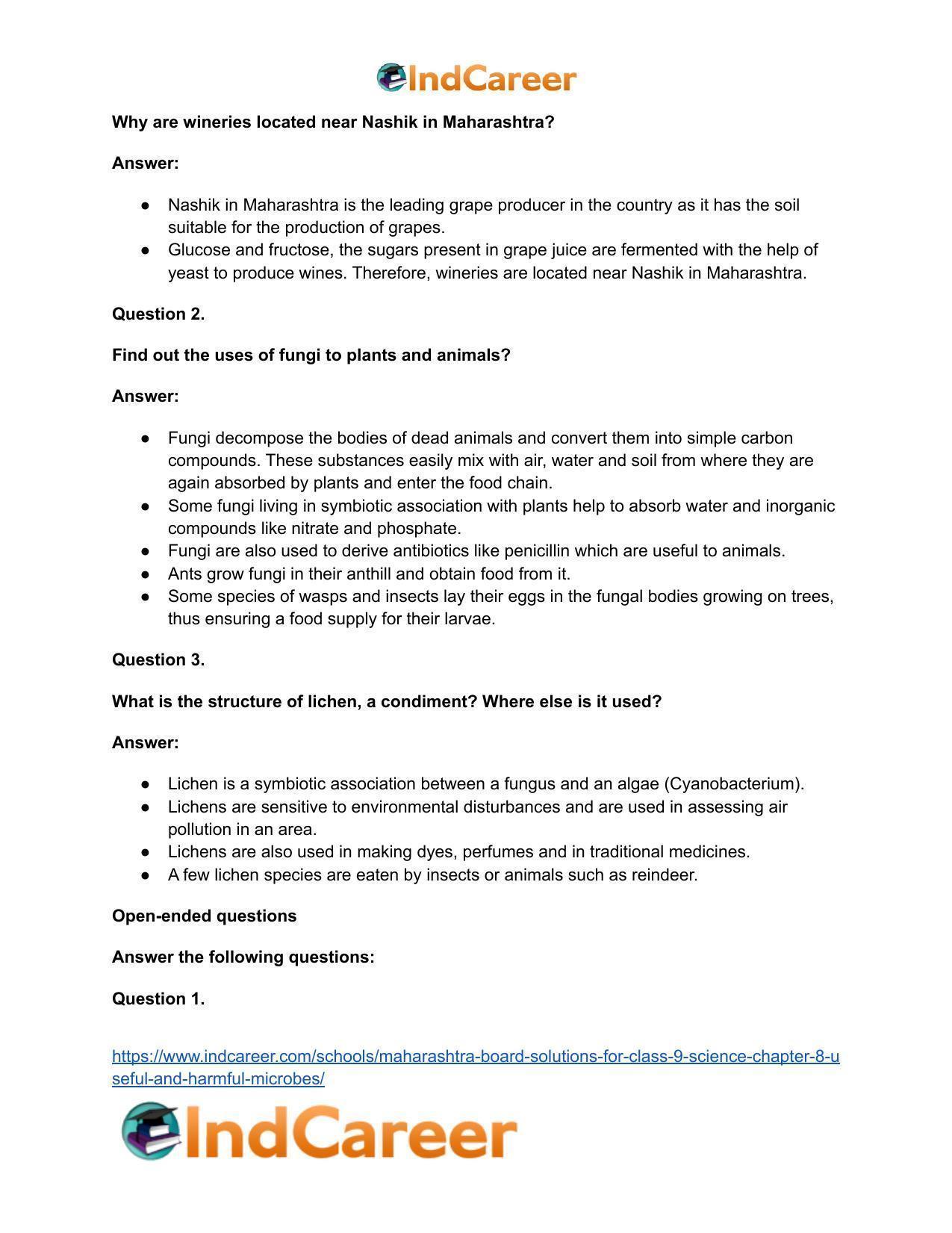 Maharashtra Board Solutions for Class 9- Science: Chapter 8- Useful and Harmful Microbes - Page 8