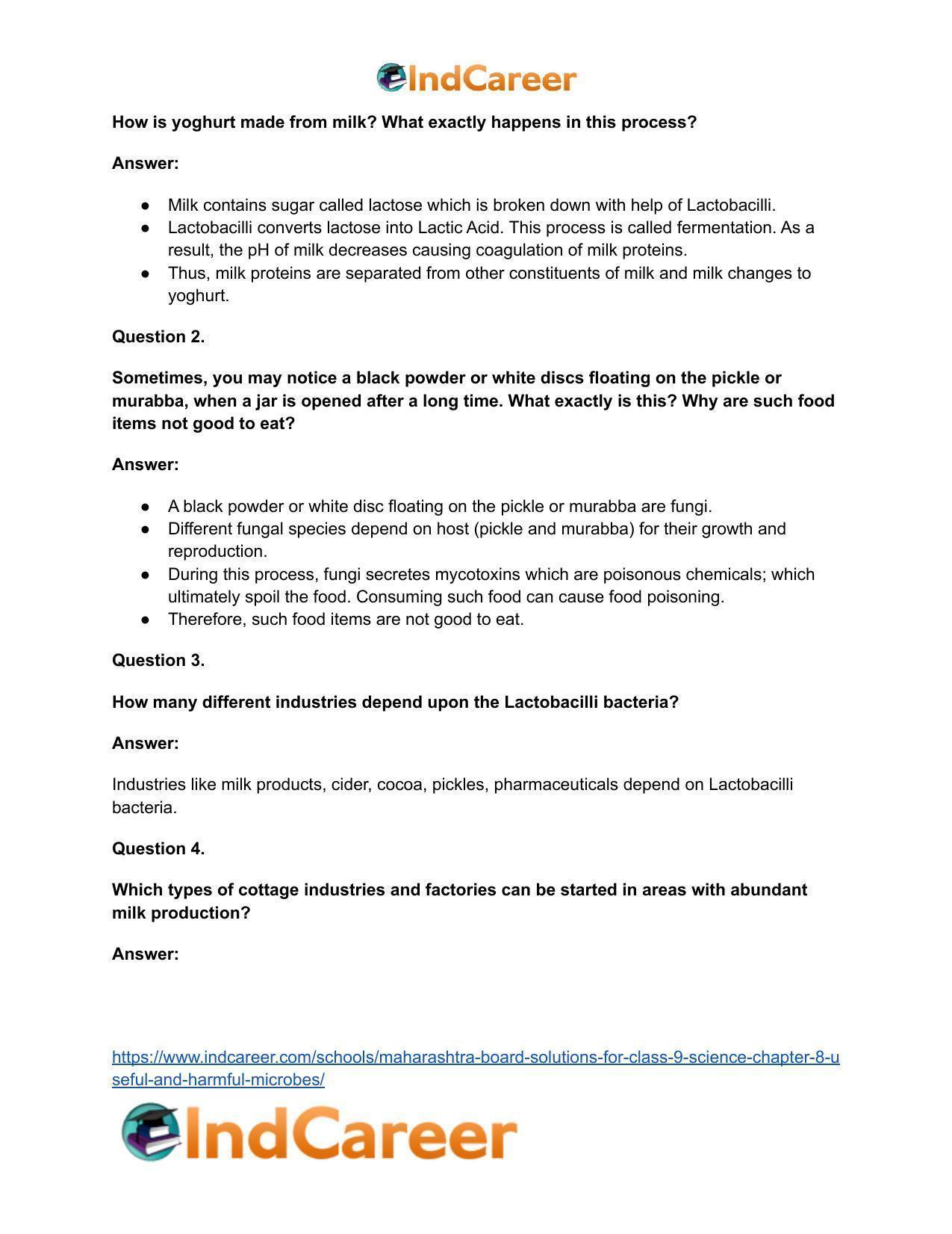 Maharashtra Board Solutions for Class 9- Science: Chapter 8- Useful and Harmful Microbes - Page 9