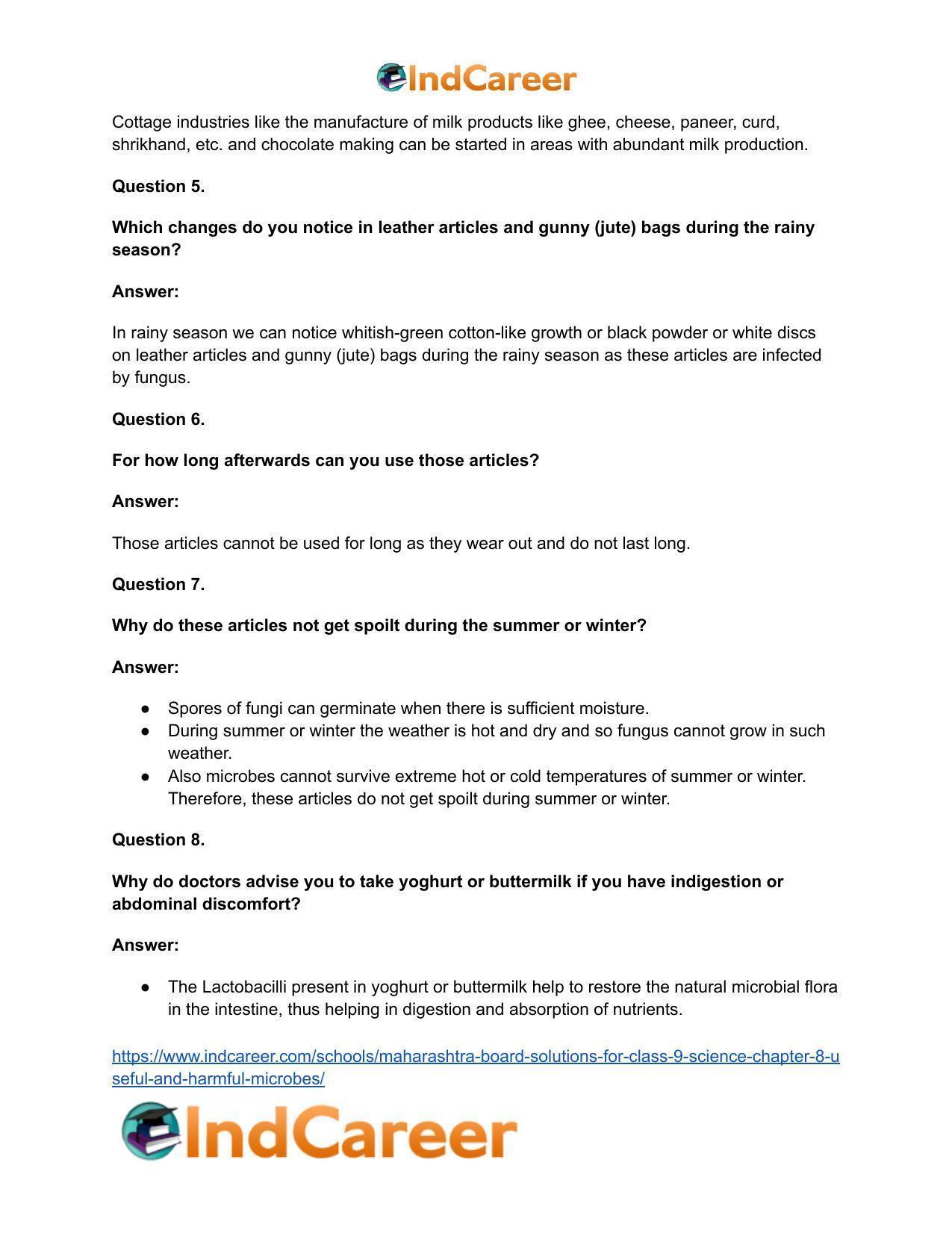 Maharashtra Board Solutions for Class 9- Science: Chapter 8- Useful and Harmful Microbes - Page 10