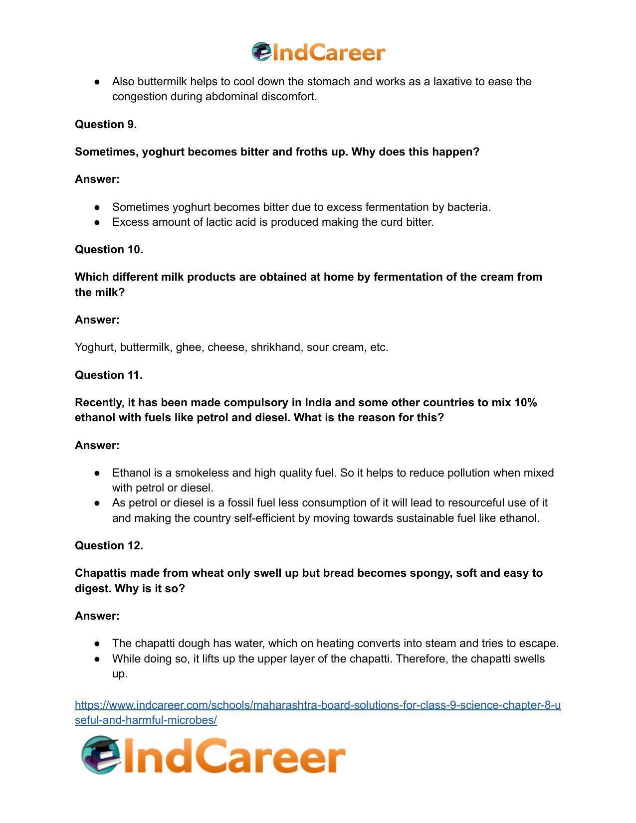 Maharashtra Board Solutions for Class 9- Science: Chapter 8- Useful and Harmful Microbes - Page 11